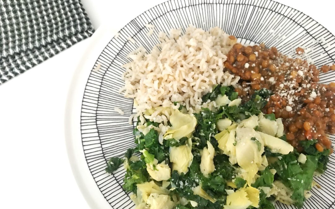 Saute Kale & Artichoke W Lentils