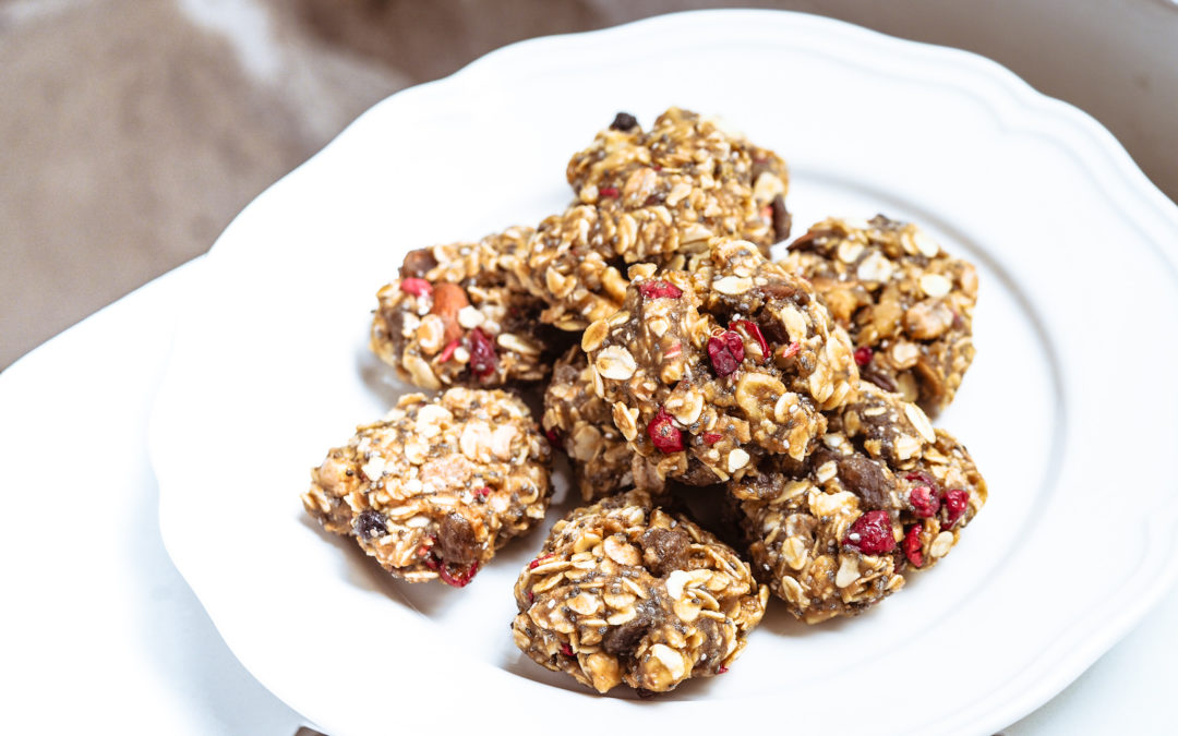 Non Bake Tahini Fudge Muesli Cookies