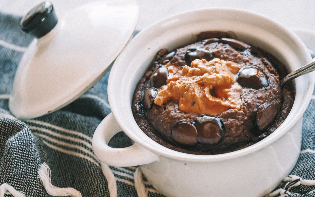 Chocolate Peanut Butter Baked Oats