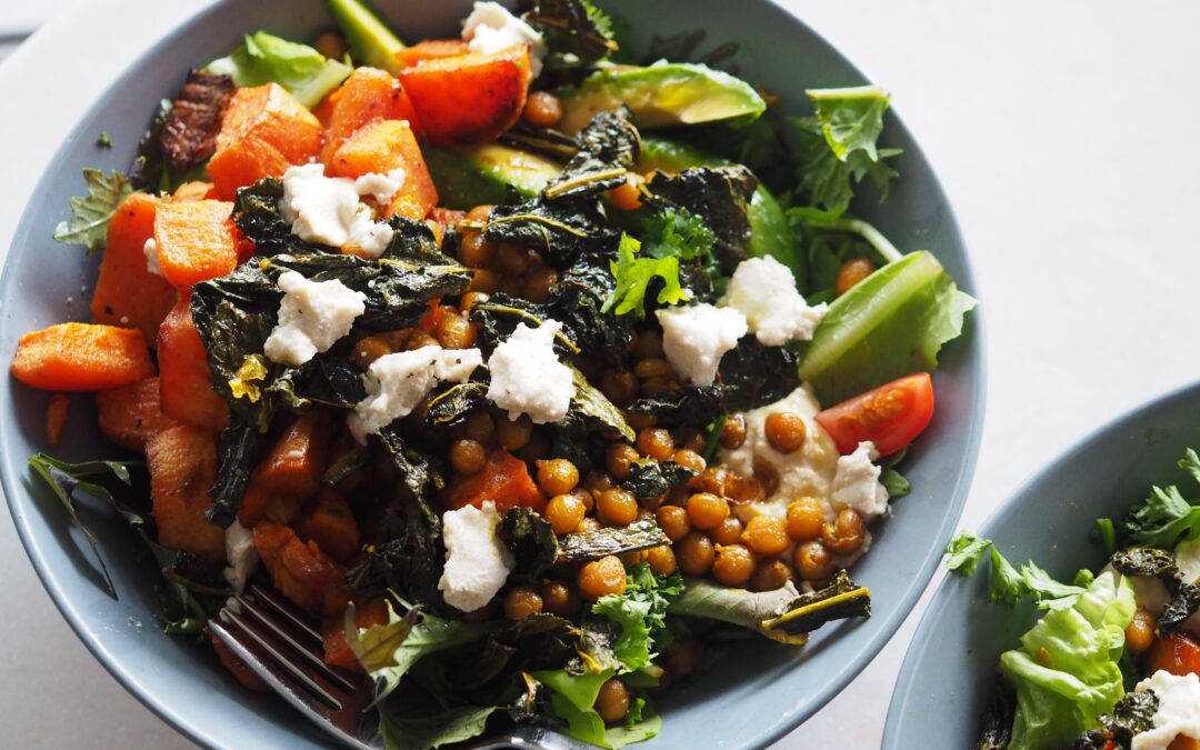 Roast Chickpeas, Kale & Sweet Potato Bowl